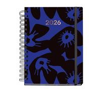 Miquelrius - Agenda semainier 2026, format 160 x 218 mm, planification hebdomadaire, double spirale, couverture en carton plastifié, papier 100 g/m², 6 langues, autocollants, Bloom