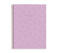 Miquelrius - Cahier à reliure spirale A4, 100 feuilles lignées de 70 g/m², Couverture en carton rigide, 4 bandes de couleur, 4 trous, Carnet ligné, Serendipity