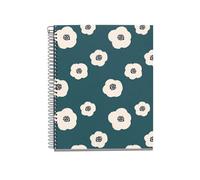 Miquelrius - Cahier à reliure spirale A5, 100 feuilles lignées de 70 g/m², Couverture en carton rigide, 4 bandes de couleur, 2 trous, Carnet ligné, De jolies fournitures scolaires et de bureau