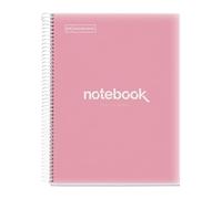 Miquelrius Cahier à spirale Notebook EMOTIONS A4 Petits carreaux 80 pages Couverture polypro Corail