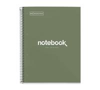 Miquelrius - Cahier A4 à spirale, Notebook Emotions, 80 Feuilles microperforée 90 g/m², Petits carreaux 5 mm, 1 Bande Couleur, Cahier Quadrillé, Couverture Rigide, 4 Trous, Vert