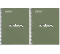 Miquelrius - Cahier A4 à spirale, Notebook Emotions, 80 Feuilles microperforée 90 g/m², Petits carreaux 5 mm, 1 Bande Couleur, Cahier Quadrillé, Couverture Rigide, 4 Trous, Vert