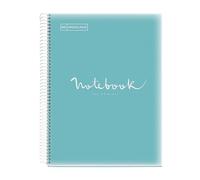 Miquelrius - Cahier A4 Carnet Emotions, 80 Feuilles 90 g/m², Seyès ligné, Bordure 1 couleur, Spirale microperforée, Couverture polypropylène, Perforation 4 trous, Bleu ciel