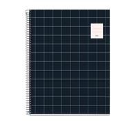 Miquelrius - Cahier A4, Grille 5 mm, Carnet relié, 100 feuilles de papier microperforé, Cahier A4 avec 4 couleurs pour l’organisation, Papier extra mat 70 g/m², 4 trous pour le classement