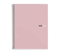 Miquelrius - Cahier A4, Notebook The Original Colors, 80 Feuilles de 90 g/m², 1 Bande de Couleur, Carnet Ligné Horizontal 7 mm, 4 Perforations, Couverture Rigide en Carton Plastifié, Sable