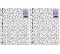 Miquelrius - Cahier A4 quadrillé 5x5 mm, Couverture rigide en carton plastifié, 80 feuilles microperforées, Papier extra opaque 90 g/m², Spirale métallique, 4 perforations pour classeur, Violet