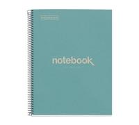 Miquelrius - Cahier A4 recyclé, 80 feuilles 80 g/m², petits carreaux 5x5 mm, carnet en papier recyclé (post-consommation), 1 bande de couleur, 4 perforations, couverture recyclée, ECO Bleu