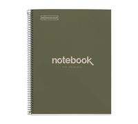 Notebook Eco Emotions, Carton recy 4, quadrillage 5x5 mm, 80 feuilles de 1 couleur, Miquelrius, Vert.