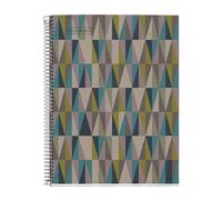 Miquelrius Cahier A4 recyclé, 80 feuilles recy s de 80 g/m², carnet ligné, 1 bande de couleur assortie à la couverture recy 4 trous, losange