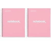Miquelrius - Cahier A5 à spirale, Notebook Emotions, 80 Feuilles microperforée 90 g/m², Petits carreaux 5 mm, 1 Bande Couleur, Cahier Quadrillé, Couverture Rigide, 2 Trous, Rose