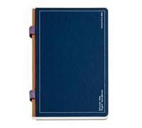 Miquelrius Cahier A5, double intérieur, 86 feuilles lisses et 10 points, couverture en carton, dos en tissu, papier ivoire 70 g/m², gomme porte-stylo, bleu