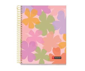 Miquelrius - Cahier A5 ligné 7 mm, 120 feuilles microperforées 4 couleurs multi-matières, papier opaque 70 g/m², couverture carton extra rigide, spirale, 2 perforations pour classeur, Aquarelle