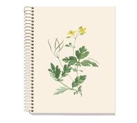 Miquelrius - Cahier A5 ligné 7 mm, 80 feuilles microperforées 1 couleur, papier extra opaque 70 g/m², couverture carton extra rigide, spirale, 2 perforations pour classeur, Botanique
