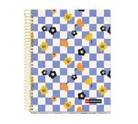 Miquelrius - Cahier A5 petits carreaux 5 mm, 120 feuilles microperforées 4 couleurs multi-matières, papier opaque 70 g/m², couverture carton extra rigide, spirale, 2 perforations pour classeur, Square