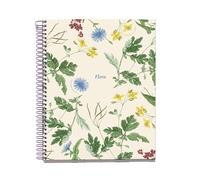 Miquelrius - Cahier A5 quadrillé à petits carreaux, Carnet spiralé avec 100 feuilles en 4 couleurs pour organisation, Papier 70 g/m² haute opacité, 2 trous pour classeur, Méditerranée