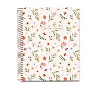 Miquelrius - Cahier A5 quadrillé à petits carreaux, Carnet spiralé avec 100 feuilles en 4 couleurs pour organisation, Papier 70 g/m² haute opacité, 2 trous pour classeur, Cream