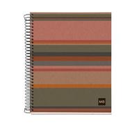 Miquelrius Cahier A5 recyclé, 120 feuilles recy s de 80 g/m², carnet uni avec feuilles vierges pour dessin, lettering ou croquis, couverture recy 2 trous, lignes