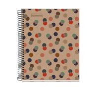 Miquelrius Cahier A5 recyclé, 80 feuilles recy s de 80 g/m², carnet uni avec feuilles vierges pour dessin, lettering ou croquis, couverture recy 2 trous, confettis