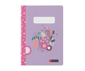 Miquelrius - Cahier agrafé A5 petits carreaux, 48 feuilles papier extra opaque 70 g/m², reliure agrafée, couverture cartonnée plastifiée, garde imprimée, espace pour le nom, Wish