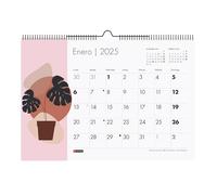 Miquelrius - Calendrier mural 2025, calendrier A3 420 x 296 mm, avec espace pour noter, calendrier 2025, reliure double spirale, calendrier annuel à suspendre, espagnol, paysages