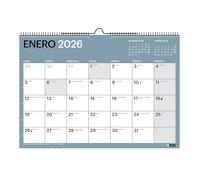 Miquelrius - Calendrier mural 2026 Chromat, organiseur annuel A3 : 420 x 296 mm, espace pour annoter, reliure spirale double, 9 couleurs intérieures, planificateur 12 mois, espagnol