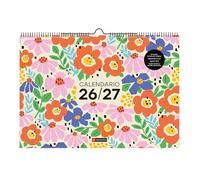 Miquelrius - Calendrier scolaire 2026/2027 mural A3, 12 mois | Septembre 2026 à août 2027, vue mensuelle, illustration différente chaque mois, espace pour noter, autocollants, espagnol