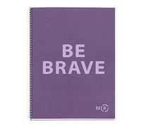 Miquelrius - Carnet A4 Be Eco, 80 Feuilles 90 g/m², Quadrillage 5 x 5 mm, 1 Bande Couleur, 4 Trous, Couverture Recy Violet Améthyste