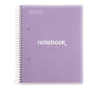 Cahier - Carnet - A5 - Spirales - Petits carreaux - 120 pages perforées - Polypro - Lavande