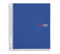 Miquelrius - Carnet de notes A5 The Original, 8 bandes de couleur, Couverture polypropylène opaque, Format 148 x 210 mm, Perforation 2 trous, 200 feuilles 70 g/m², Grille 5 mm, Couleur Bleu