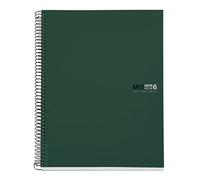 Miquelrius - Carnet L'Original, 6 Bandes Couleurs, A4, 150 Feuilles Règles 7 mm, Papier Microperforé 70 g, 4 Trous, Couverture Polypropylène Opaque, Couleur Vert