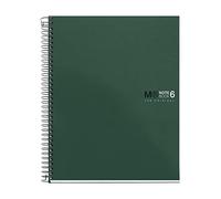 Miquelrius - Carnet L'Original, 6 Bandes Couleurs, A5, 150 Feuilles Règles 7 mm, Papier Microperforé 70 g, 2 Trous, Couverture Polypropylène Opaque, Couleur Vert