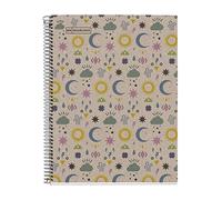 Miquelrius - Carnet recy 4 - 80 Pages 80 gr - Quadrillé 5x5 mm - 1 Bande de couleur - Couverture Carton Recy essin Eco Lunes