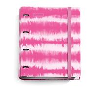 Miquelrius - Carpebloc Tie Dye, Classeur 4 Anneaux + Recharge 100 Feuilles A4 Quadrillage 5 mm, Papier 90 g/m², Fermeture Caoutchouc, Rose Fluo