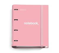 Miquelrius - Classeur A4 à 4 Anneaux + Recharge 100 Feuilles A4, Petits carreaux 5 mm, Papier 90 g/m², Fermeture Caoutchouc, Fournitures Scolaires et Bureau, Organiseurs, Emotions Rose
