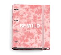 Miquelrius Classeur Tie Dye – 4 anneaux + bloc 100 feuilles A4 petits carreaux 5x5 – Rose – 90 g