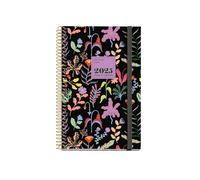 Miquelrius Fantasy Garden Agenda annuel 2025 117 x 182 mm 1 jour par page, couverture carton doublé plastifié, spirale, fermeture élastique, papier 80 g/m², catalan, anglais et portugais