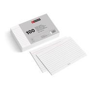Miquelrius - Fiches Bristol Blanches Lignées 100 Pièces, 150 x 100 mm | Cartes de Révision en Papier Offset 180 g/m² pour Notes, Résumés, Examens, Concours et Organisation des Cours