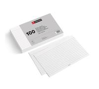 Miquelrius - Fiches Bristol Blanches Lignées 100 Pièces, 200 x 125 mm | Flashcards Grand Format en Papier Offset 180 g/m² pour Notes, Cartes Mentales, Schémas et Organisation des Idées
