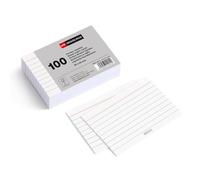 Miquelrius - Fiches Bristol Blanches Lignées 100 Pièces, 95 x 65 mm | Flashcards Compactes en Papier Offset 180 g/m² pour Mémoriser, Résumer les Cours et Préparer Examens ou Concours