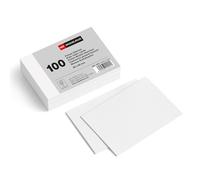 Miquelrius - Fiches Bristol Blanches Unies 100 Pièces, 95 x 65 mm | Cartes Mémo 180 g/m² pour Mémoriser, Résumer et Préparer Examens ou Concours, Usage Scolaire et Professionnel