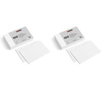 Miquelrius - Flashcards, 100 Cartes de notes, Fiches d'étude, Papier offset 200 g/m², Format 100 x 150 mm, Blanc (Lot de 2)