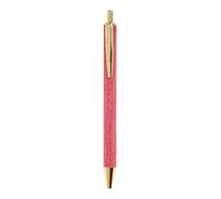 Miquelrius - Joli stylo métallique à encre bleue, stylo avec texture de raphia couleur rouge et détails dorés, rechargeable, compatible avec recharge Metal Parker 1 mm, Collection Highland Days