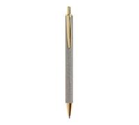 Stylo à bille - Corps raphia beige - Rétractable - Rechargeable - Encre bleue - Miquelrius