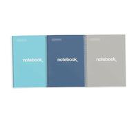 Miquelrius - Lot 3 cahiers A4, Notebook Emotions, 80 Pages 90 g/m², Cahier à points dots, Cahiers à couverture rigide et spirale, 2 perforations pour le classement, Fournitures scolaires ou le bureau