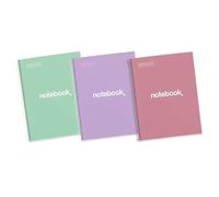 Miquelrius - Lot cahiers A4, Notebook Emotions, 80 Pages 90 g/m², Cahiers quadrillés 5 mm, Cahiers à couverture rigide et spirale, 4 perforations, Petits carreaux, Fournitures scolaires ou le bureau