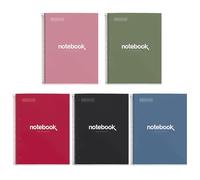 Miquelrius - Lot cahiers A4, Notebook Emotions, 80 Pages 90 g/m², Cahiers quadrillés 5 mm, Cahiers à couverture rigide et spirale, 4 perforations, Petits carreaux, Fournitures scolaires ou le bureau