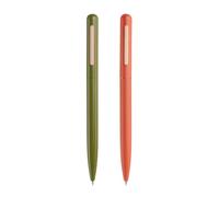 Miquelrius - Lot de 2 stylos bleus et noirs, optimaux pour fournitures scolaires, stylos à pointe 0,5 mm, fournitures de bureau, papeterie belle, stylo rotatif, collection Inhale Exhale