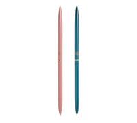 Miquelrius - Lot de 2 stylos métalliques fins à encre bleue, stylo léger et confortable avec pointe fine, rechargeables, compatibles avec recharge Metal Cross Broad 8100-2, Boho Essence
