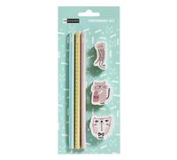 Miquelrius Lot de 3 crayons graphite et 3 gommes Cat Rule