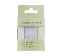 Miquelrius Lot de 4 gommes de couleurs pastels, 74 x 15 x 10 mm, collection Back2Basics